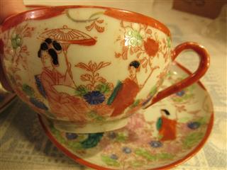 VTG LOT OF 19 JAPANESE EGGSHELL PORCELAIN PLATES, SAUCERS, CUPS & CREAMER-